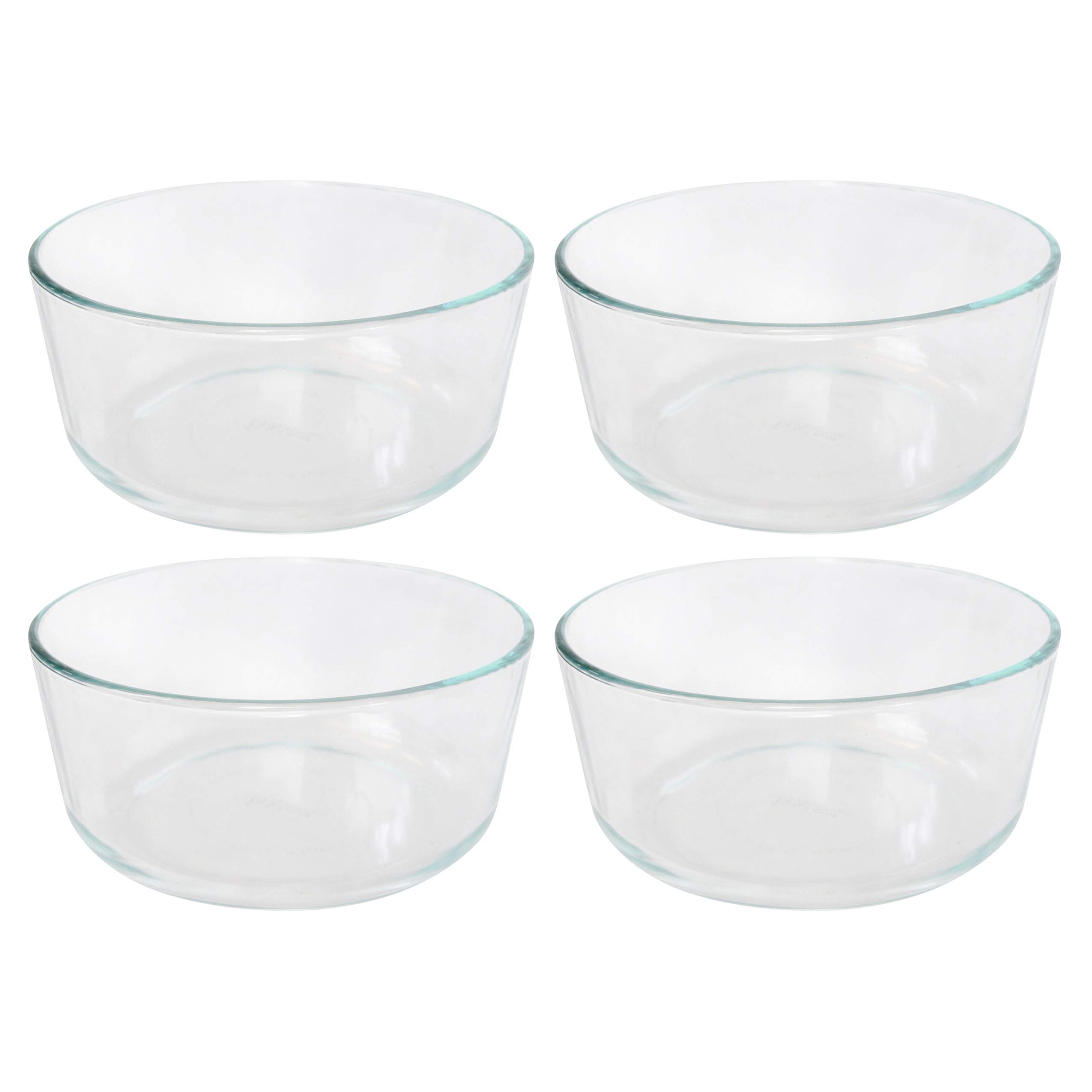 Pyrex Simply Store 7203 Round Clear Glass Food Storage Bowl - 4 Pack Made in the USA