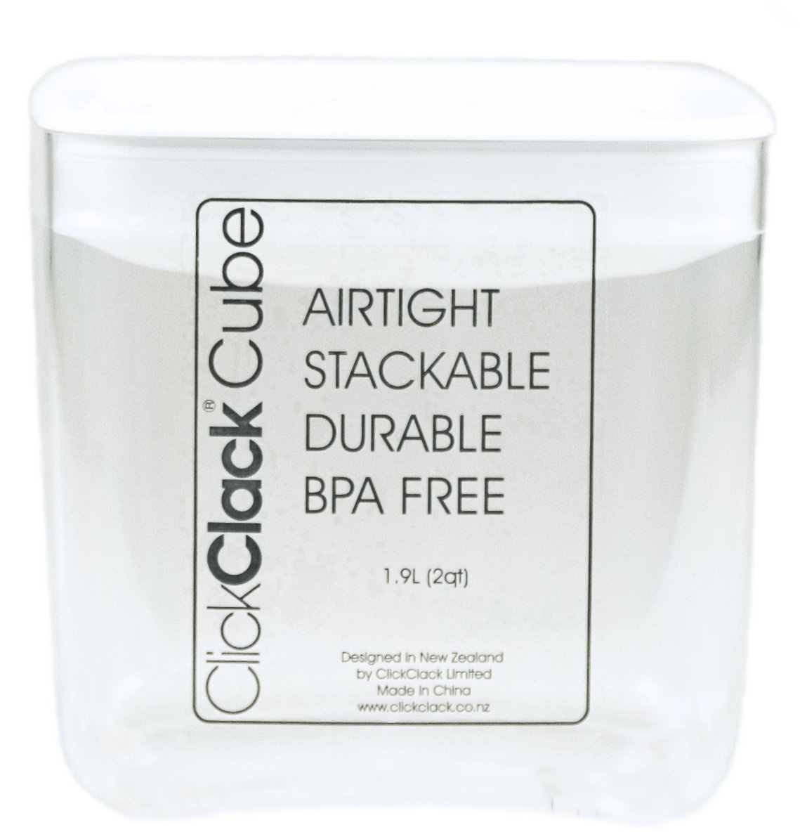 ClickClack Cube Storage Container, 2-Quart