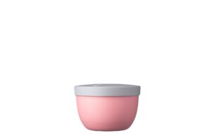 mepal, snack pot mini with airtight lid for fruit or popcorn, portable, bpa free, nordic pink, holds 12 oz, 1 count