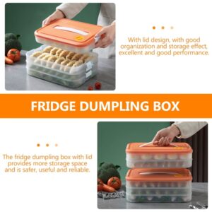 Angoily Fridge Dumpling Storage Box Dumpling Organizer Stackable Freezer Bins ForKitchen Freezer Food Storage Container (3- layer)