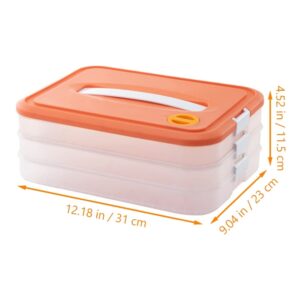 Angoily Fridge Dumpling Storage Box Dumpling Organizer Stackable Freezer Bins ForKitchen Freezer Food Storage Container (3- layer)