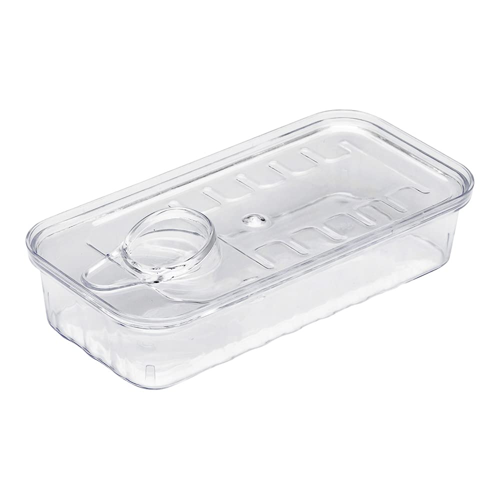 Restaurantware 2 oz Rectangle Clear Plastic Tin Can - with Lid - 4" x 2" x 1" - 20 count box