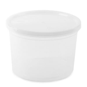 nicole fantini deli containers with lids 64oz. leakproof 20 sets bpa-free plastic food storage cups clear airtight takeout container heavy-duty, microwaveable freezer safe disposable/reusable
