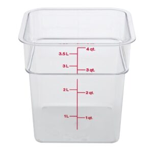 cambro 4sfscw135 camsquare food container 4 qt. 7-1/4 x 7-1/4 x 7-3/8 clear - case of 6