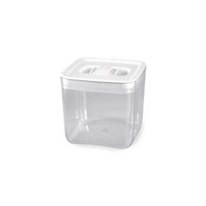 clickclack clear 2 qt cube canister w/white lid