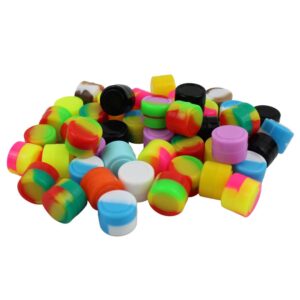 ooduo 2ml silicone containers wax 100pcs non-stick mini round kitchen jar multi use storage cream bottle random color