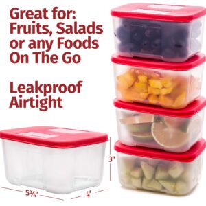 Quicker Defrost- Reusable Freezer Containers with Lids Set of 4-23.5 oz. for Soups, Leftovers, Meal Prep, Food Storage Airtight Food Storage Containers With Lids Plastic Freezer Containers Jars