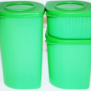 Tupperware Set of 3 Fresh N Cool Refrigerator Containers 2, 4 and 6 Cups Green