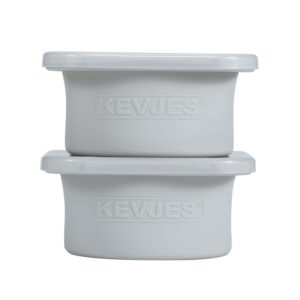 kevjes stackable silicone artisan pizza dough proofing proving containers with lids-2/3/4/5 pack-500ml portion (grey, 2 pack)