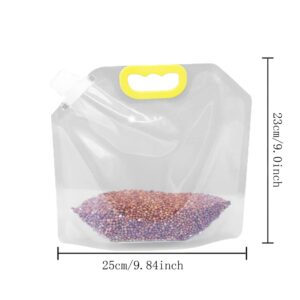 UtySty 5 Pack Grain Storage Container Multigrain Food 1.5L Sealed Bags Moisture-Proof Transparent Pouches Portable Bag Cereal Flour Bean Nut Rice Tea Powder Water Reusable Organizer Case