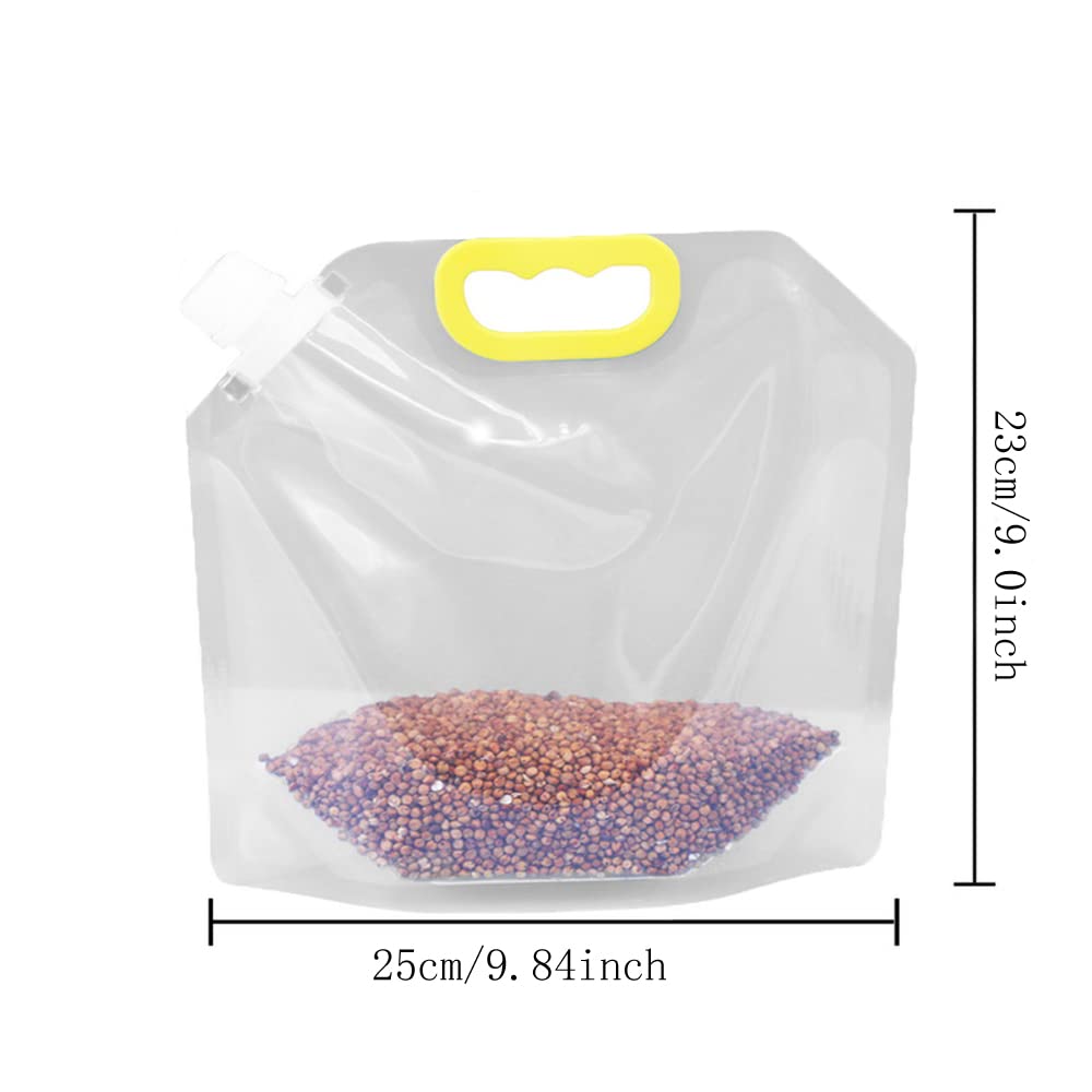 UtySty 5 Pack Grain Storage Container Multigrain Food 1.5L Sealed Bags Moisture-Proof Transparent Pouches Portable Bag Cereal Flour Bean Nut Rice Tea Powder Water Reusable Organizer Case