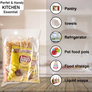 [ Pack of 50 ] Heavy Duty Big 2 Gallon Size Clear Zipper Food Storage Bags, 4 Mill Super Thick Strong Plastic Resealable Top, Airtight, Waterproof, Freezer, Food Storage, Organization (13"x15")