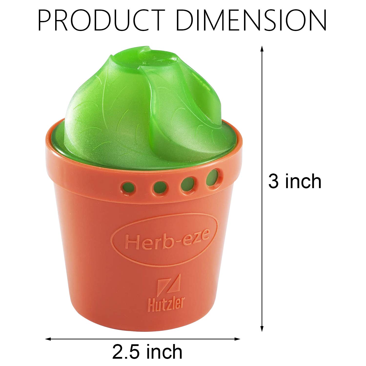 Hutzler Herb-Eze Herb Stripper and Freezer Storage Container, Green/Orange, 2.5" x 3.4"