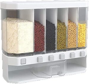 debieborahtoys rice dispenser wall-mounted dry food dispenser rice bucket grain storage container cereal dispenser for home kitchen 12kg