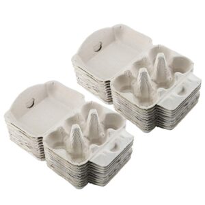 yardwe 20pcs chicken egg cartons cardboard egg storage containers 6 girds vintage blank chicken egg carton trays with lids