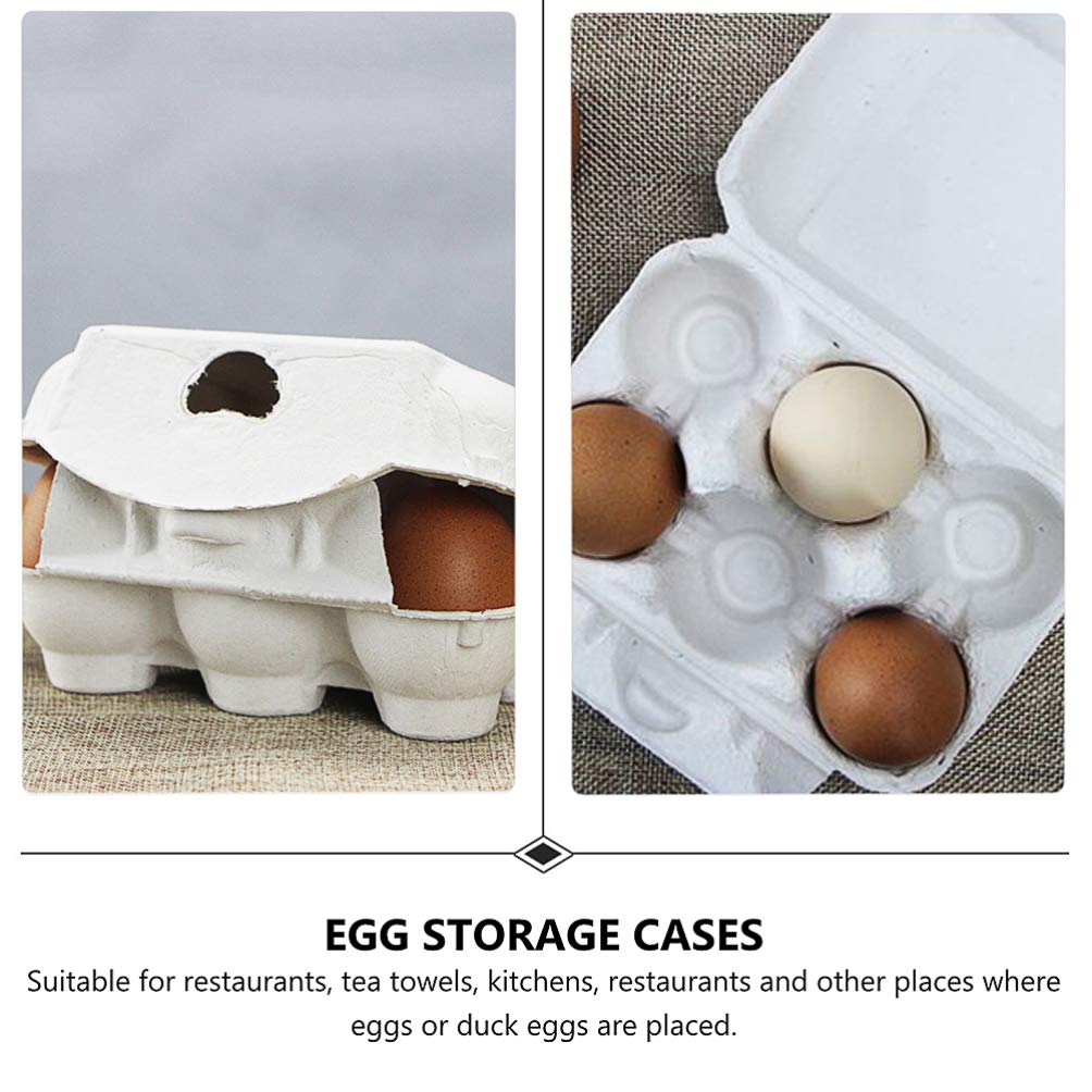 YARDWE 20pcs Chicken Egg Cartons Cardboard Egg Storage Containers 6 Girds Vintage Blank Chicken Egg Carton Trays with Lids