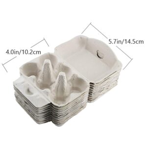 YARDWE 20pcs Chicken Egg Cartons Cardboard Egg Storage Containers 6 Girds Vintage Blank Chicken Egg Carton Trays with Lids