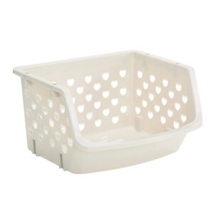 CROWN Plastic Stackable Storage Bins (3 PCS) | Stackable Bins For Organizing Food, Kitchen, and Bathroom Essentials