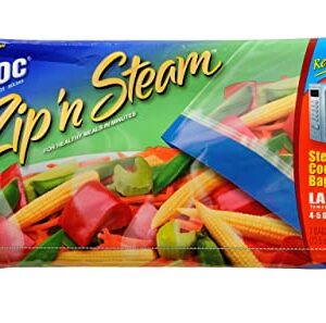 ZIPLOC ZIP'N STEAM MICROWAVE STEAM COOKING BAGS- 7 CT LARGE 10" X 10" BAGS