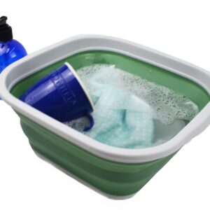 SAMMART 5.5L (1.4 Gallons) Set of 2 Collapsible Tub - Foldable Dish Tub - Portable Washing Basin - Space Saving Plastic Washtub