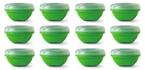 preserve reusable bpa free 19 ounce small food storage container with screw top lid, bulk set of 12, apple green