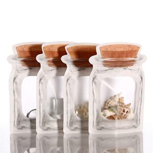 20pcs stand up clear front cork mason jar pattern zipper bag plastic ziplock pouch portable bottle shape food preservation smell proof packaging pouches 7.8x5.5+2.7in (20x14+7cm)