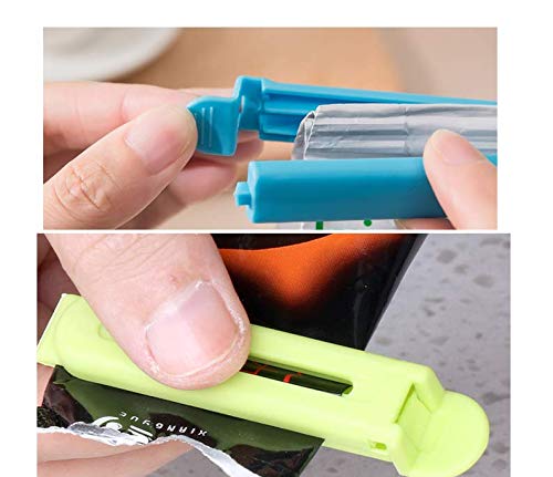 HLLMX 12 PCS Plastic Sealing Clip, Fresh-Keeping Clip, Packing Bag Clip, Sealing Clip, Food Bag Clip, Storage Clip, Suitable for Kitchen Travel, Etc 2.75/4.33/6.3inch