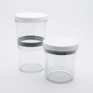 Botto The Adjustable Airtight Container 2-Pack | Push Down To Remove Air And Adjust Contents Between 16 oz & 32 oz (Clear)