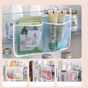 Fridge Hanging Mesh Bag for Kitchen Storage Bag, Refrigerator Organizer Used to Refrigerator Side Door Household Sundries Sorting Bag Small Objects Containers