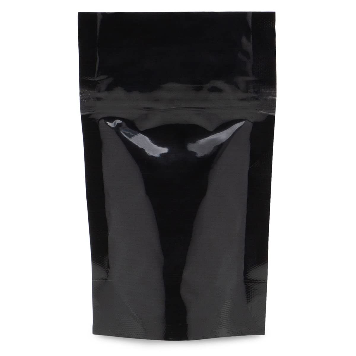 100 Pack 1/8 oz Black Child Resistant 3.75"x6"x2" Stand Up Pouch Smell Proof Bags