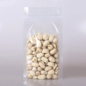 100pcs clear transparent stand-up side gusset zip top seal bags 14x24+6cm (5.5x9.4+2.3")