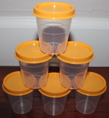 Tupperware Classic Sheer Midgets Set of 6 Goldenberry