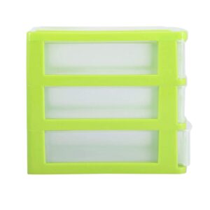 2 Layers Drawer Plastic Storage Dresser, Storage Box Container Case for Store Kitchen Bedroom Living Room(3 layers of green)