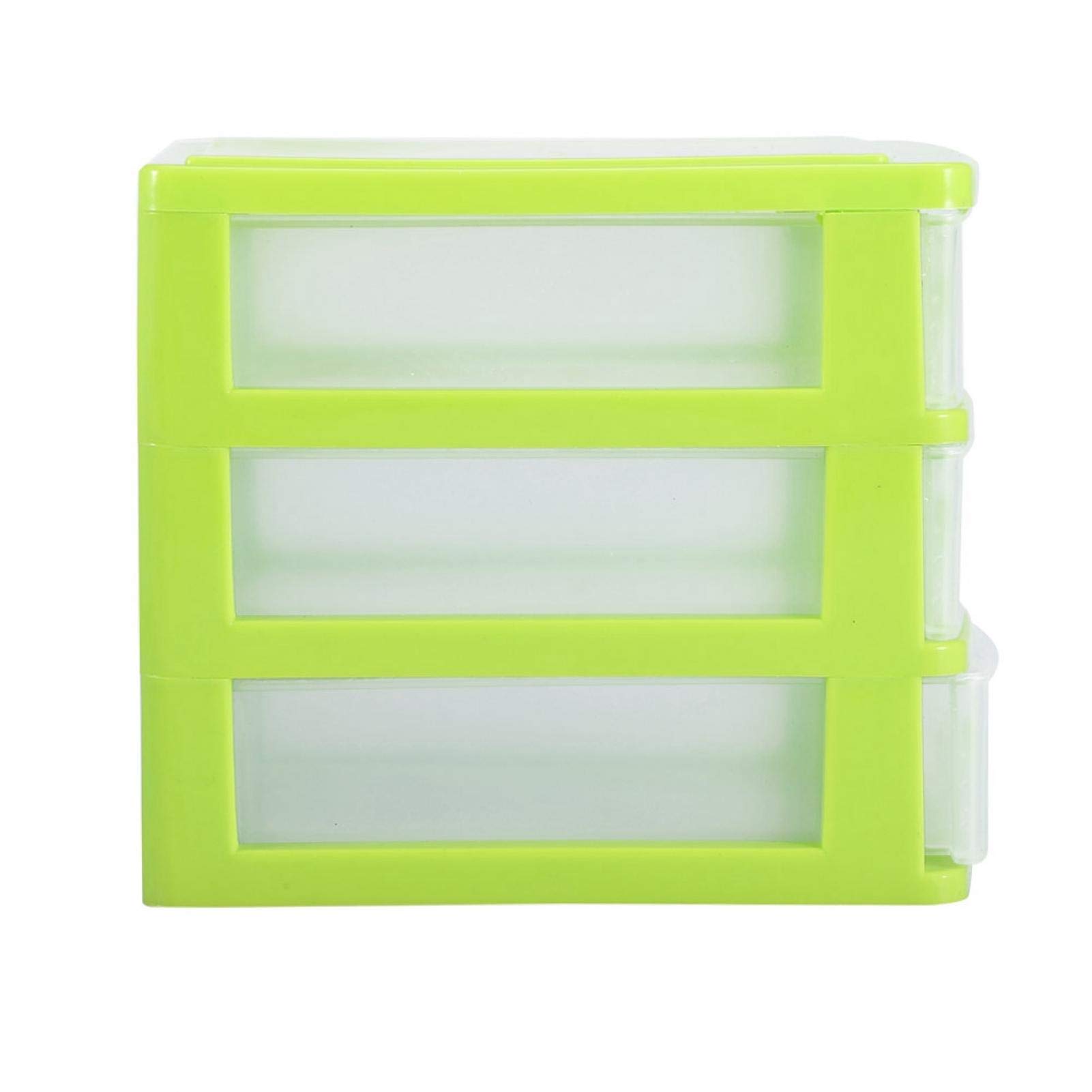 2 Layers Drawer Plastic Storage Dresser, Storage Box Container Case for Store Kitchen Bedroom Living Room(3 layers of green)