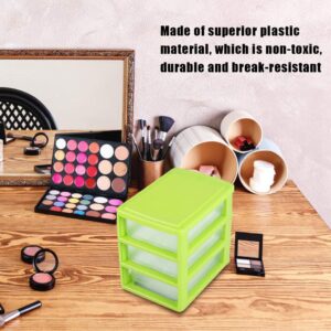 2 Layers Drawer Plastic Storage Dresser, Storage Box Container Case for Store Kitchen Bedroom Living Room(3 layers of green)