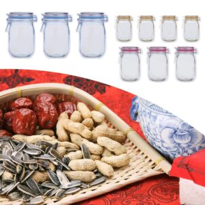 Fdit 10 Pieces Mason Jar Pattern Food Saver Storage Bags Set Airtight Reusable Bottle Modeling Zippers Food Container Kitchen Organizer 's Snacks Fresh Bags