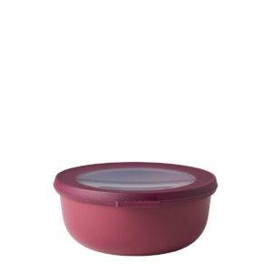 MEPAL, Cirqula Multi Food Storage and Serving Bowl with Lid, Food Prep Container, Shallow, Nordic Berry, 0.8 Quart (750 milliliters, 25 ounces), 1 Count