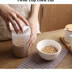 TIAN CHEN Overnight Oats Containers with Lids, 4 pcs, 22oz/30oz Airtight Deli Storage Round Jars, Leak Proof Twist Top Cereal Cups on the Go, Reusable, BPA Free (2pcs22oz,2pcs 30oz) White