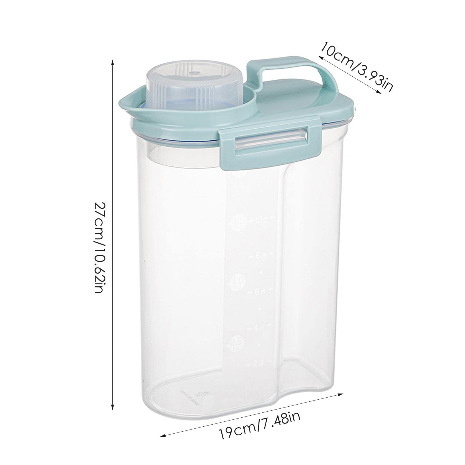 Fulenyi Rice Bin Rice Container, Airtight Cereal Container Rice Barrel Dry Grain Dispenser Thicken Rice Cylinder Clear Food Storage Box with Airtight Design Pour Spout