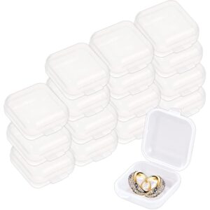 yimike mini clear jewelry box,16pcs small plastic storage transparent boxes containers,portable travel packaging for item craft,beads,pills,earplug,ear studs,necklaces,rings,earring,card