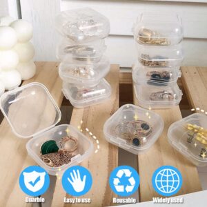 YIMIKE Mini Clear Jewelry Box,16Pcs Small Plastic Storage Transparent Boxes Containers,Portable Travel Packaging for Item Craft,Beads,Pills,Earplug,Ear Studs,Necklaces,Rings,Earring,Card