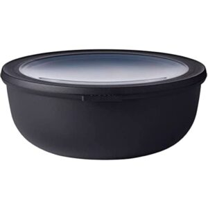 rosti mepal rst62160blk cirqula multi food storage and serving bowl with lid, low 2.3 quart, black