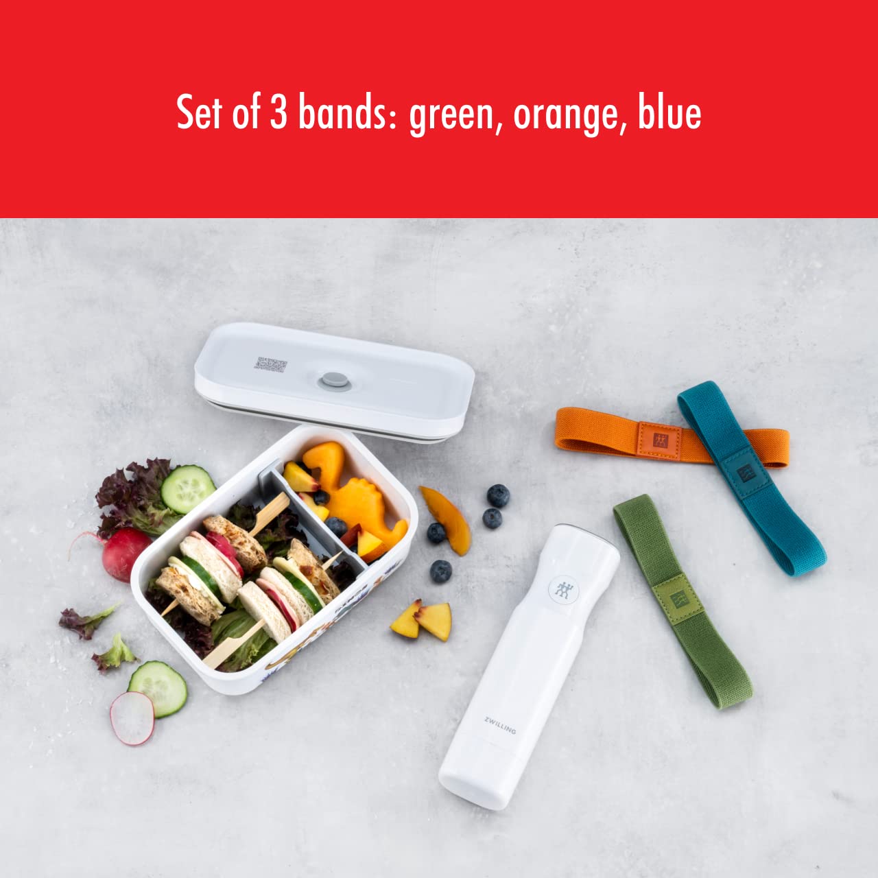 ZWILLING Fresh & Save 3-pc Elastic Band Set for Lunch Boxes and Airtight Food Storage Containers