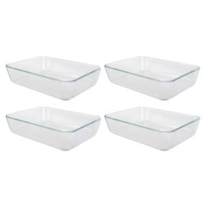 pyrex simply store 7210 rectangle clear glass food storage container - 4 pack made in the usa