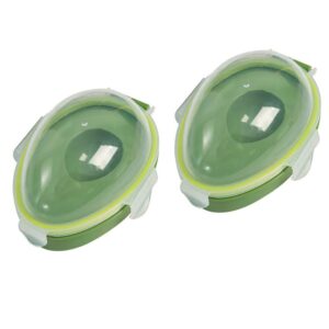 operitacx 2pcs avocado keeper storage container avocado saver fresh fruits vegetables storage holder containers for kitchen fridge food organizer