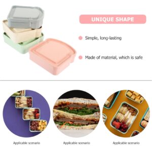 DOITOOL Toast Shape Sandwich Box 4Pcs Food Storage Containers Meal Prep Holder Freezer Bread Boxes for Lunch Fruit Candy Chocolate Party Supplies A