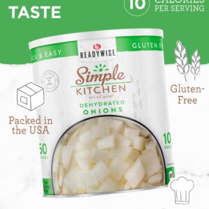 READYWISE -Simple Kitchen, Dehydrated Chopped Onions, 250 Servings, MRE, Emergency Food Supply, Gluten Free, Onions, Canned Vegetables, Diced Onions, Freeze Dried Food, Camping, Survival Food, 10 Can