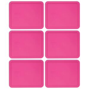 pyrex 7212-pc pink plastic food storage replacement lids - 6-pack