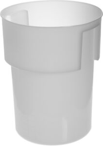 carlisle foodservice products bain marie round food storage container with stackable design for catering, kitchen, restaurant, plastic, 22 quarts, white, (pack of 6)
