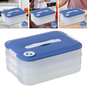 IEUDNS Refrigerator Dumplings Organizer Dumplings Organizer Excellent Seal Protection Portable Handle Stackable Convenient Food Storage Box , three floors